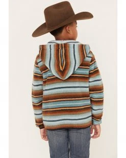 Cinch Boys' Serape Stripe Fleece Quarter-Zip Hooded Sweatshirt Purple -Cinch Shop 2000380128 500 P4